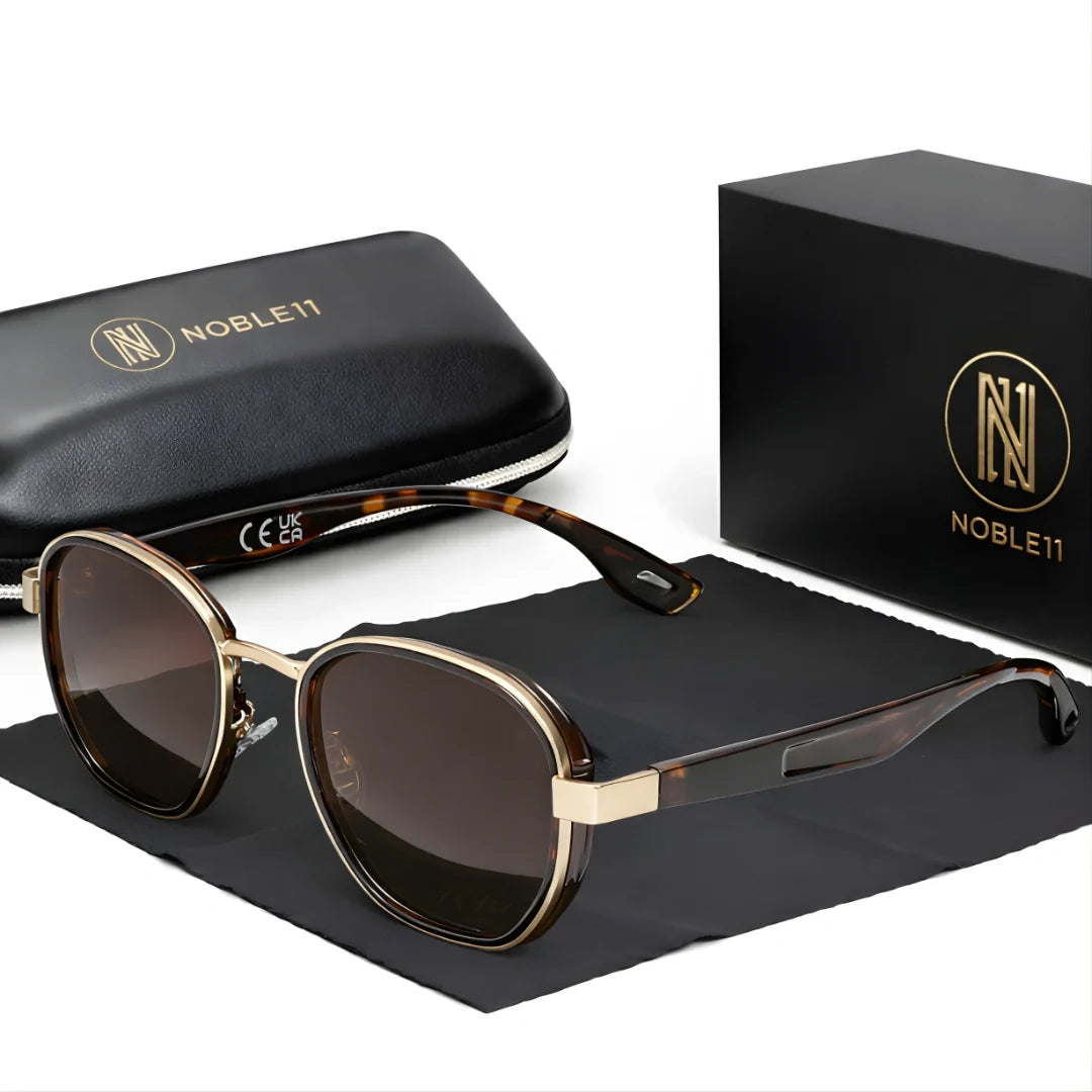Noble11 Cavalier polarized UV400 sunglasses - Leopard Amber