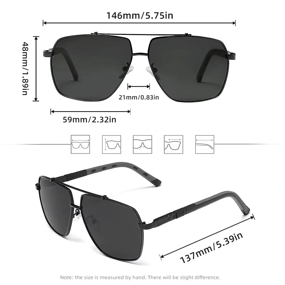 Noble11 Imperio polarized UV400 sunglasses - size chart